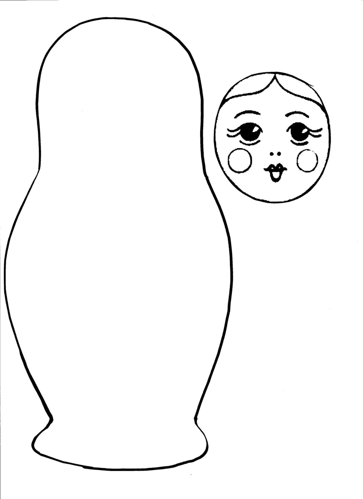 Матрешка трафарет