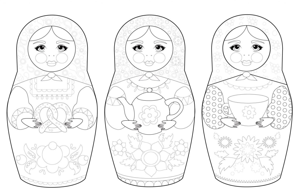 Детали матрешки для аппликации