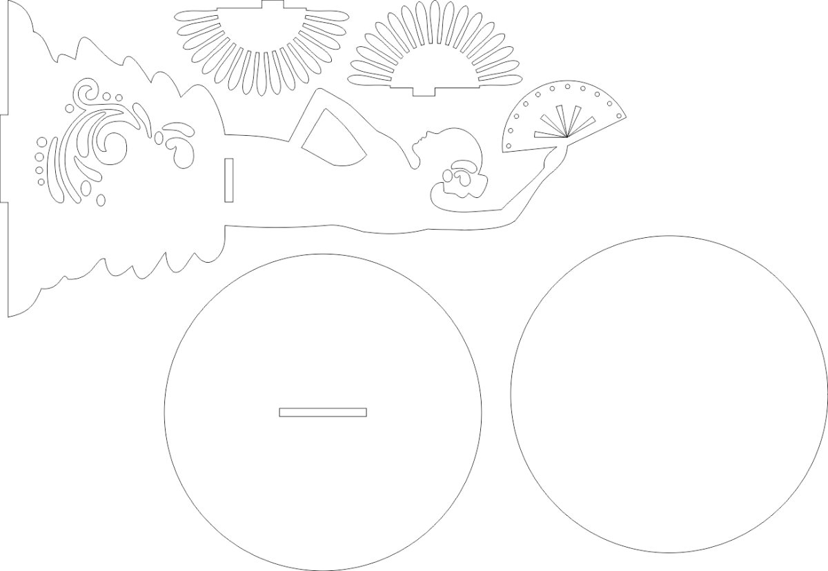 Эскиз трафарет салфетницы