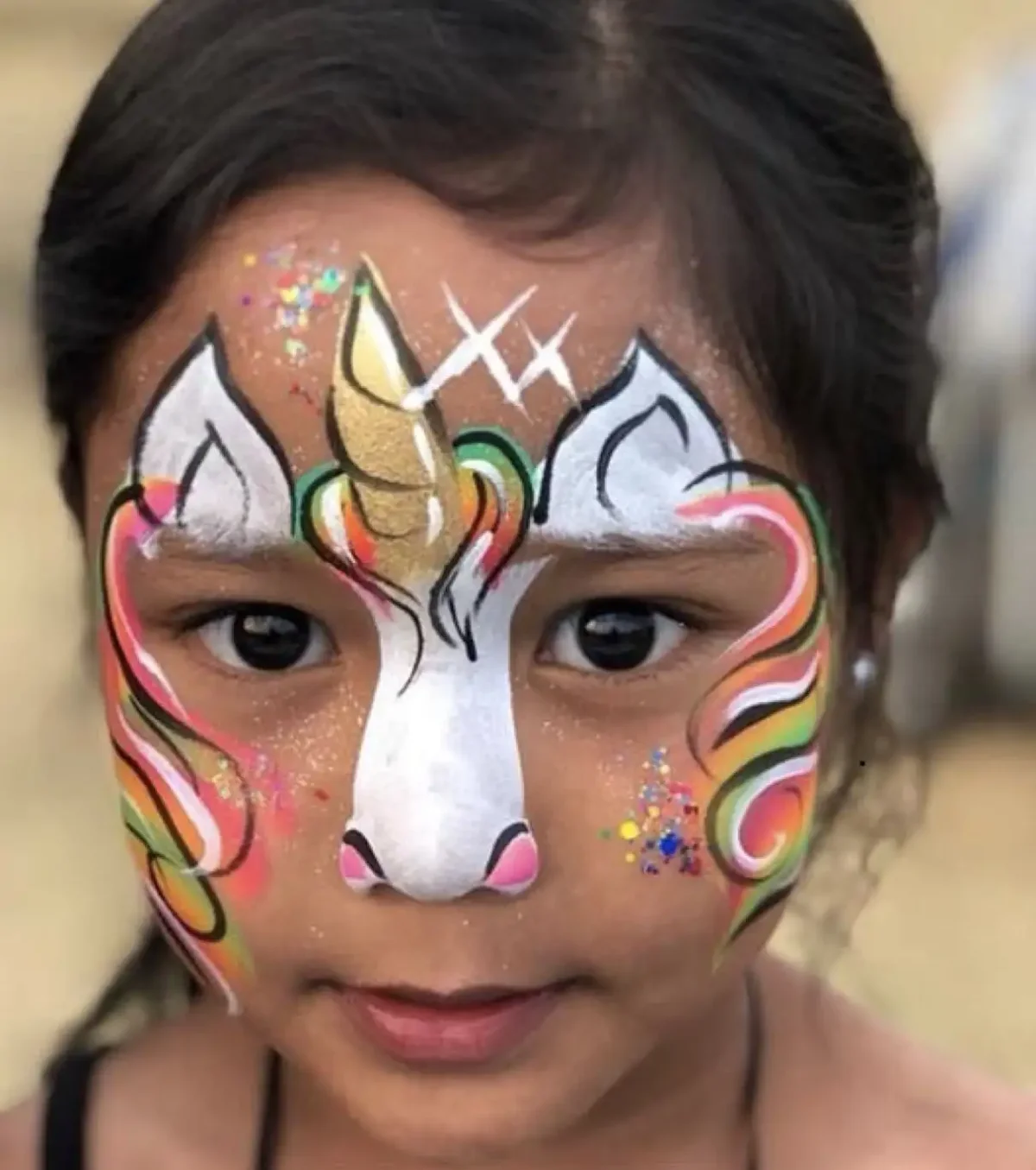 Аквагрим Единорог на лице