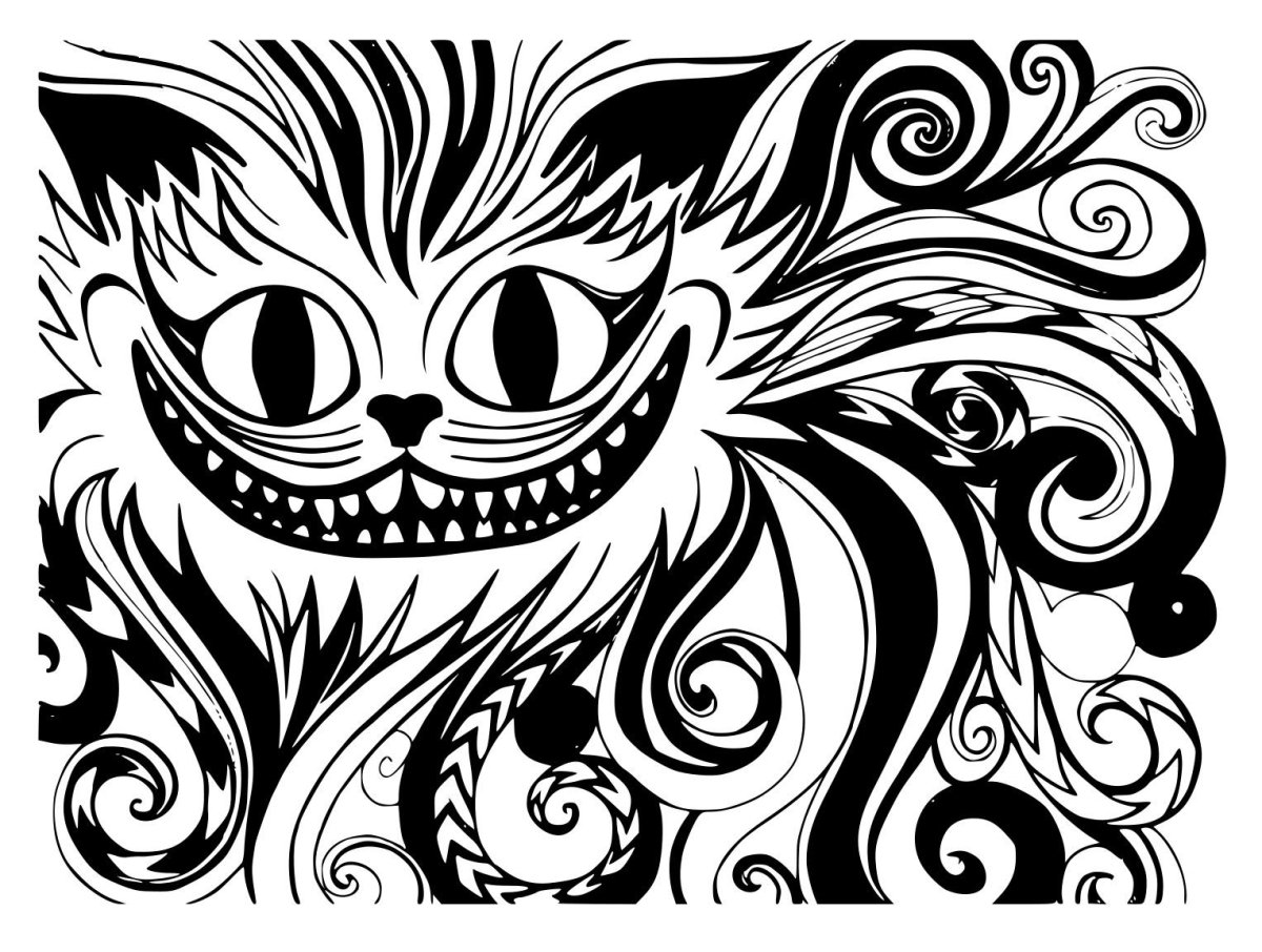 Чеширский кот силуэт