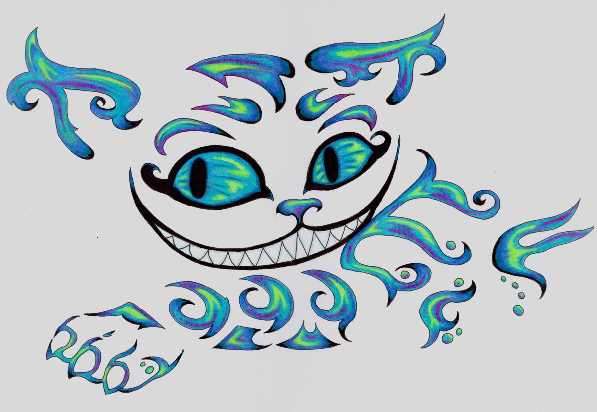 Чеширский кот трафарет