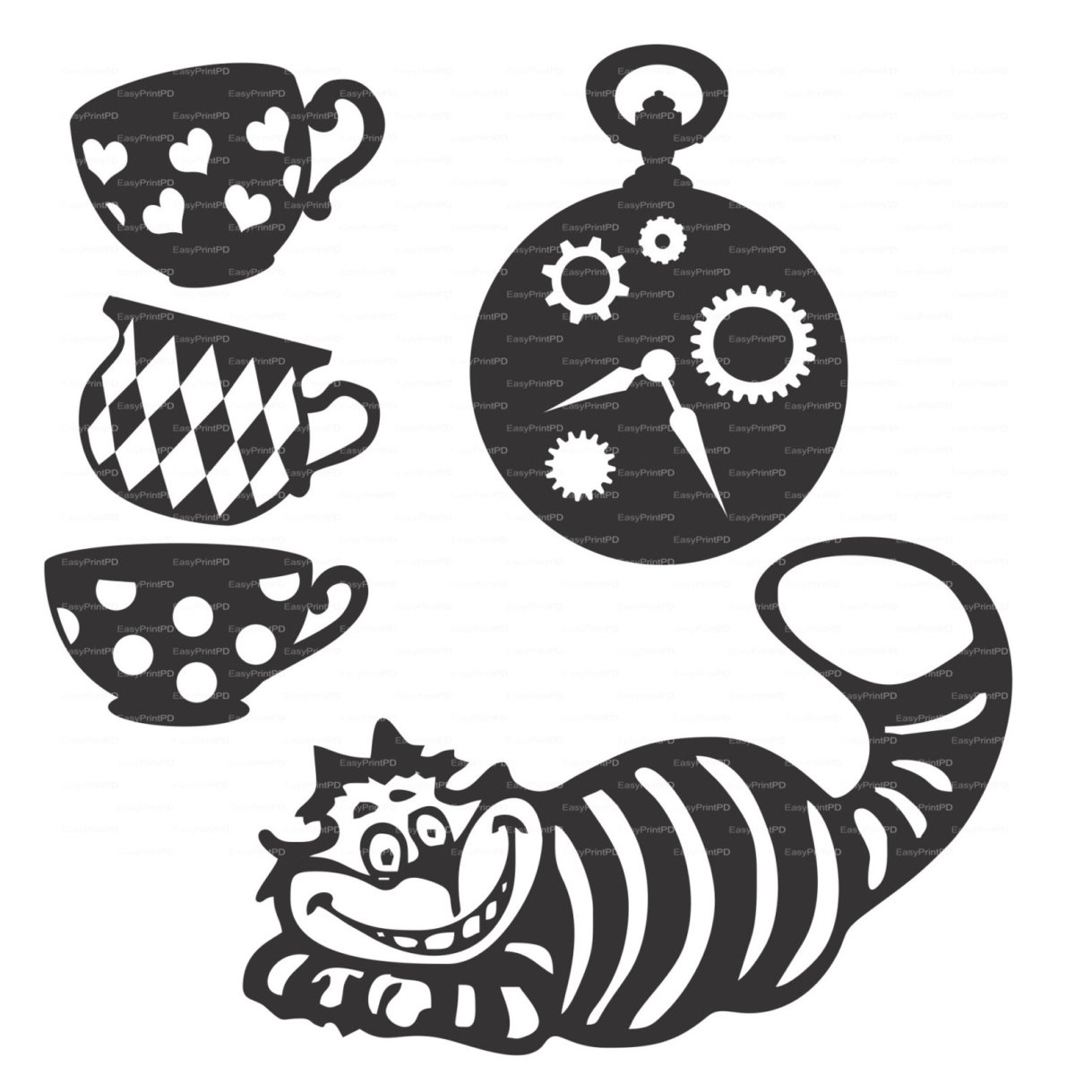 Вытынанка Чеширский кот как вырезать