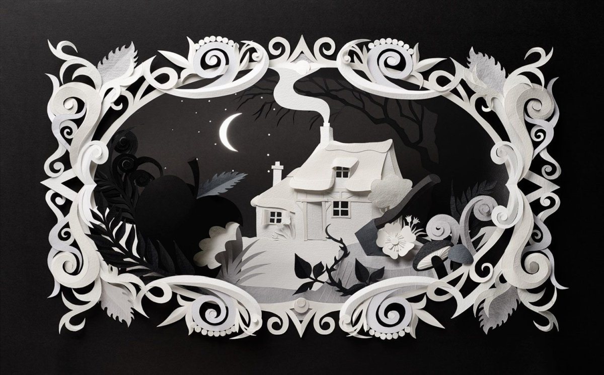 Зимние пейзажи на окна для вырезания