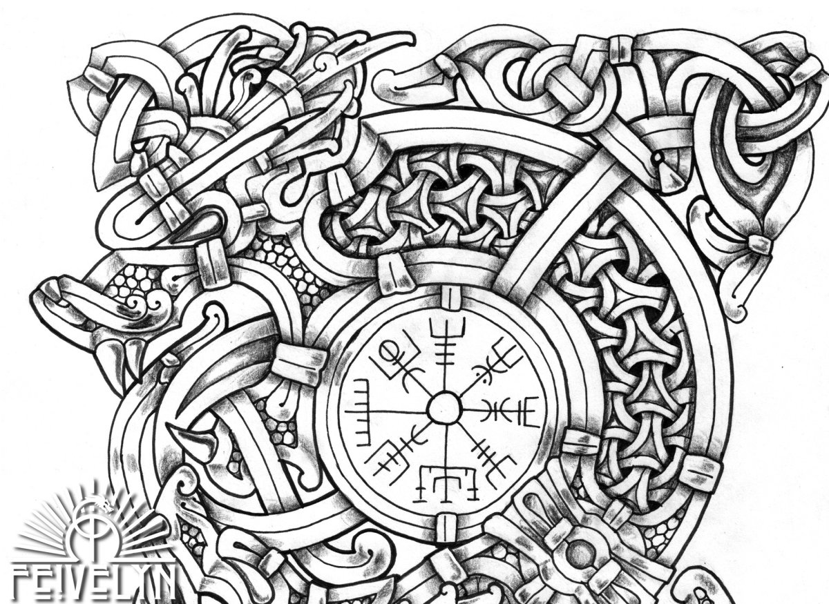 Скандинавский орнамент в полосе