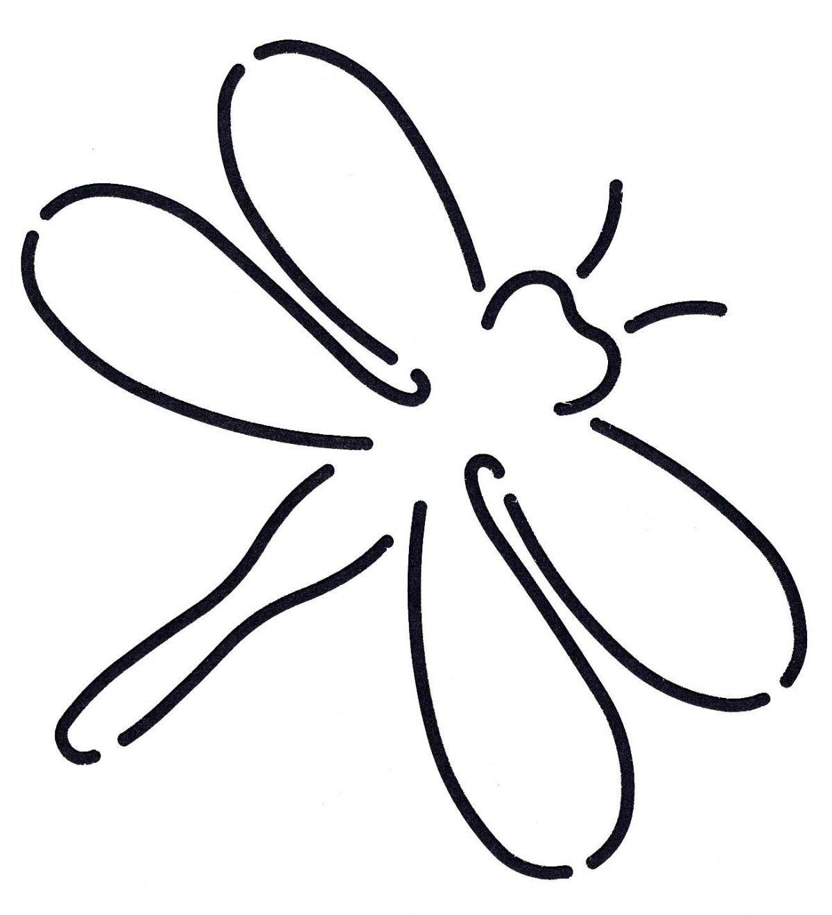 Стрекоза трафарет для вырезания