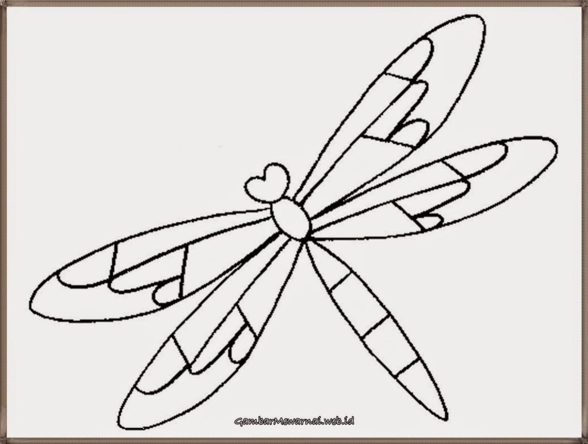 Стрекоза раскраска для детей