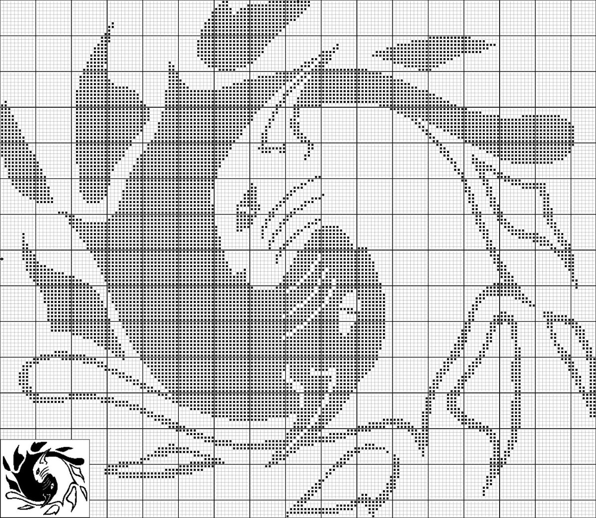 Монохромная вышивка крестом