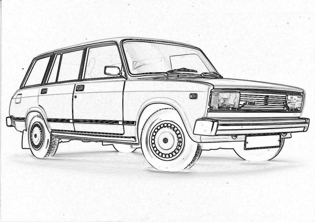 ВАЗ[ 2107 рисунок тюнингованный