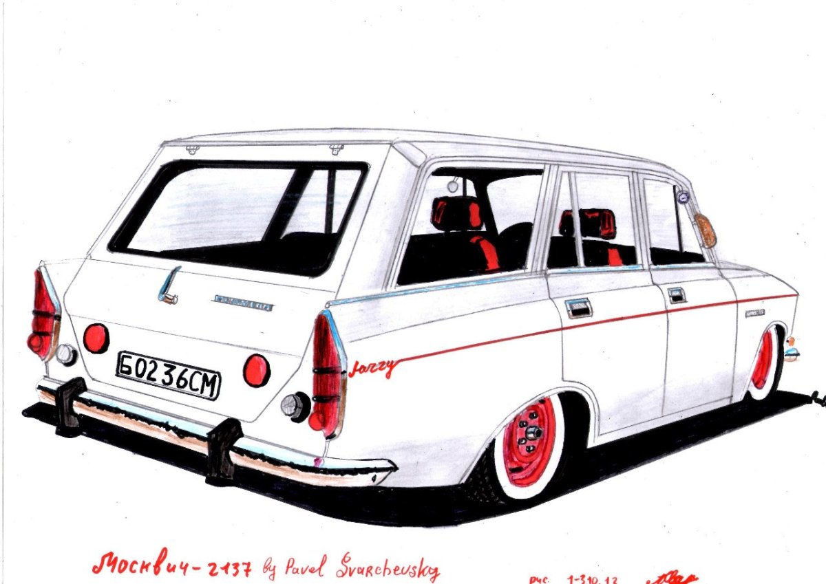 ВАЗ 2107 эскиз сбоку
