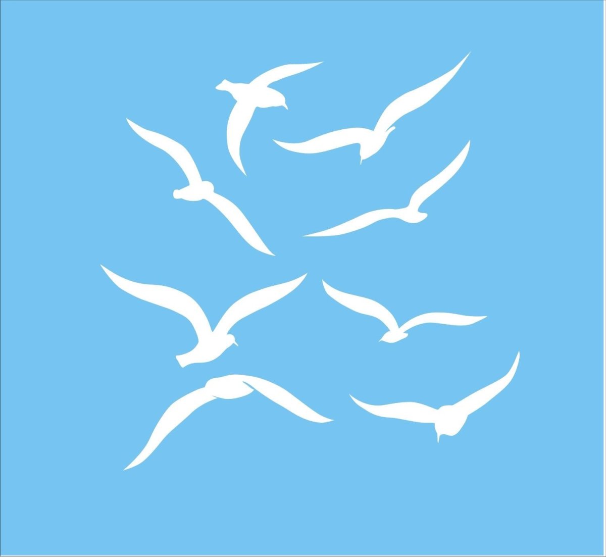 Чайка трафарет