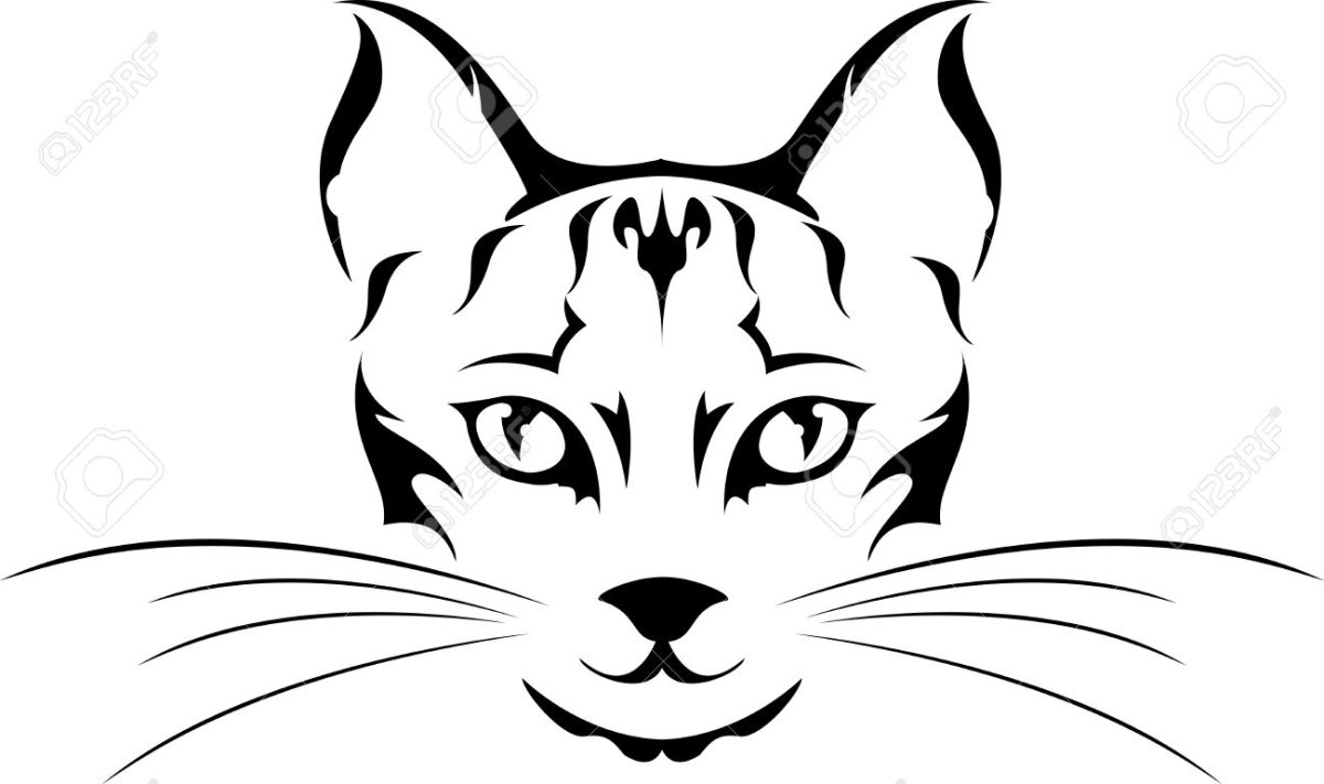 Кошачья мордочка силуэт