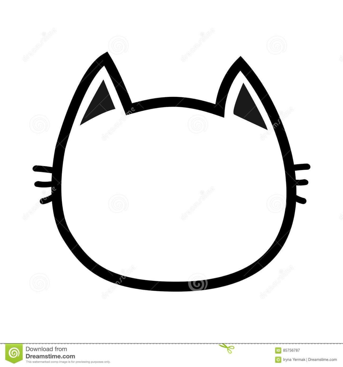 Контур мордочки кошки тату