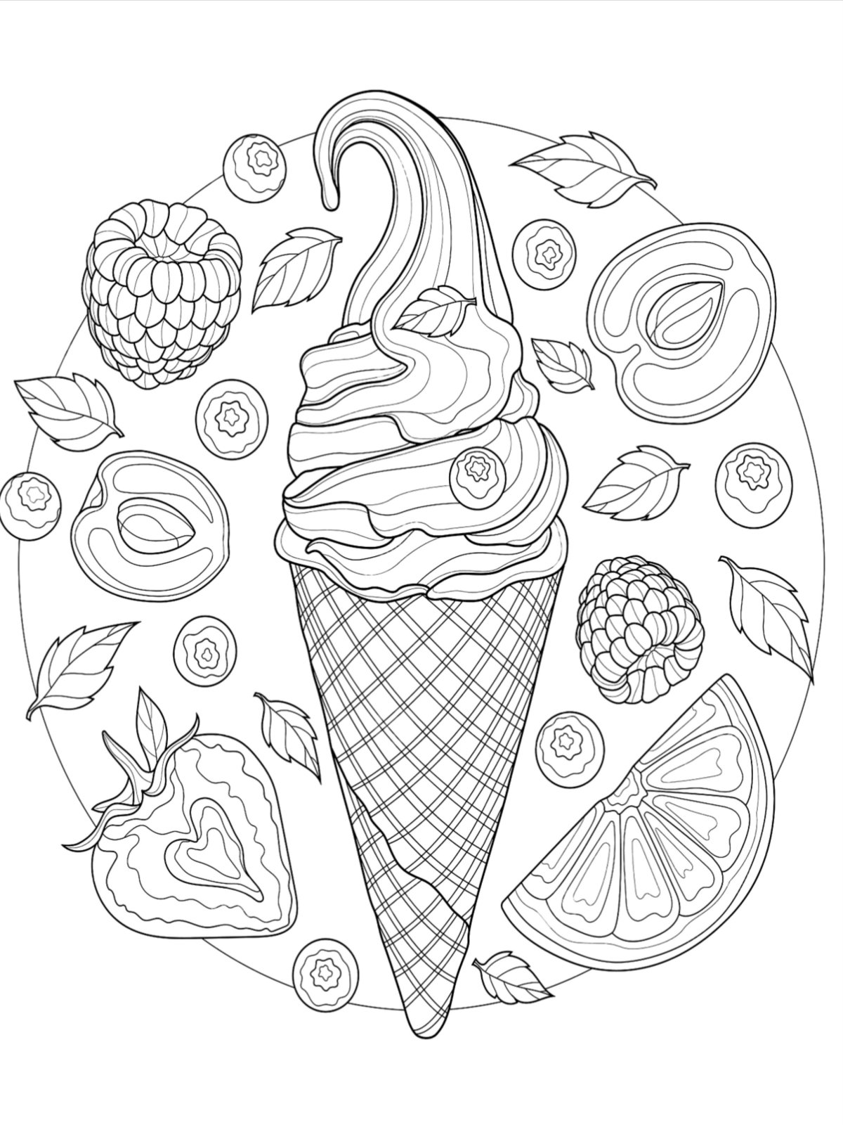 Маленькие раскраски мороженое