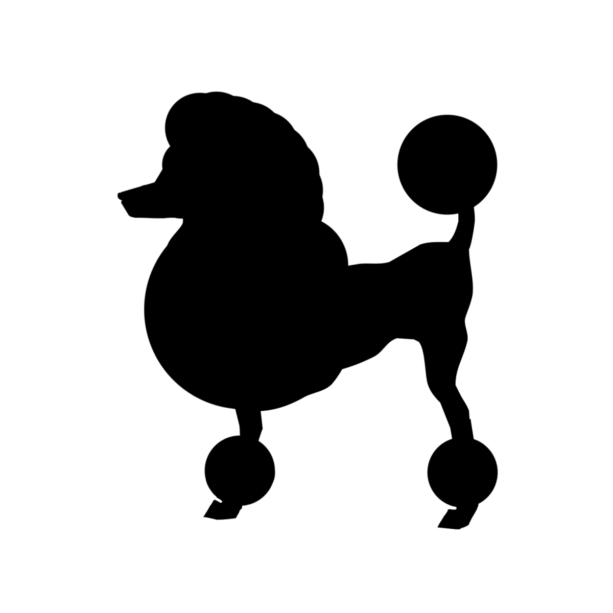 Трафарет пуделя для аппликации из ваты