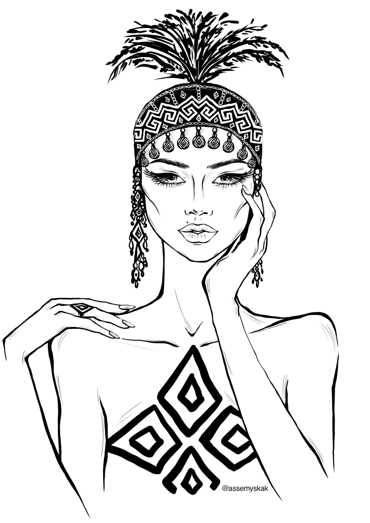 Головной убор саукеле вектор