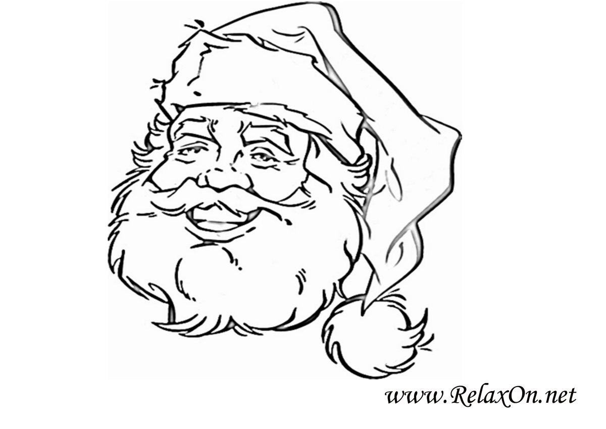 Санта Клаус трафарет для вырезания