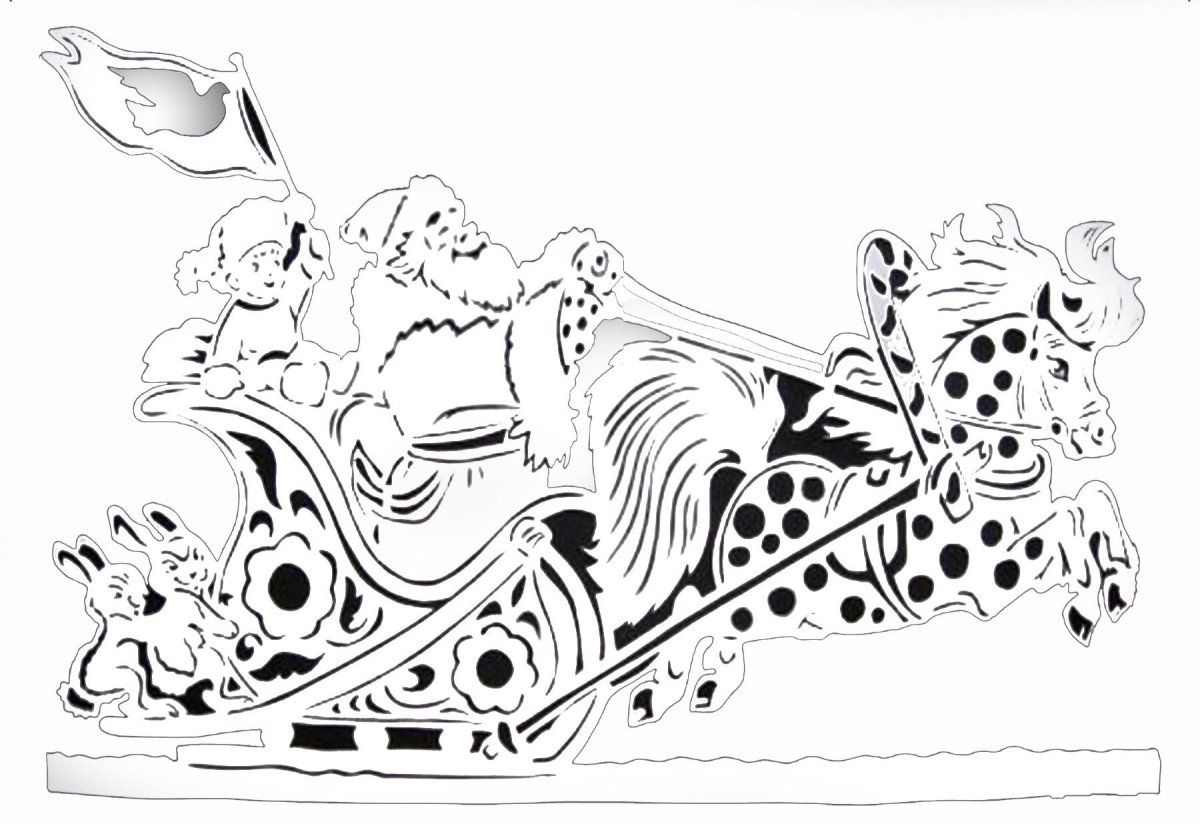 Новогодний олень трафарет