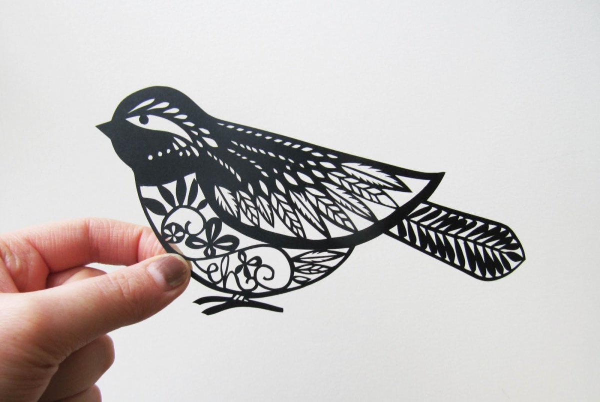 Трафарет птички для вырезания