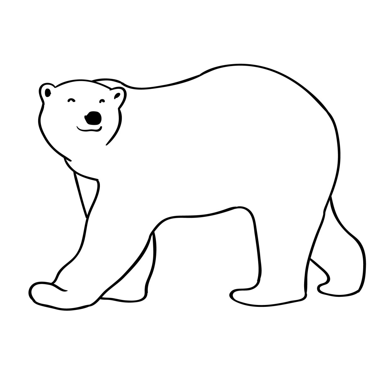 Трафарет белого медведя для аппликации