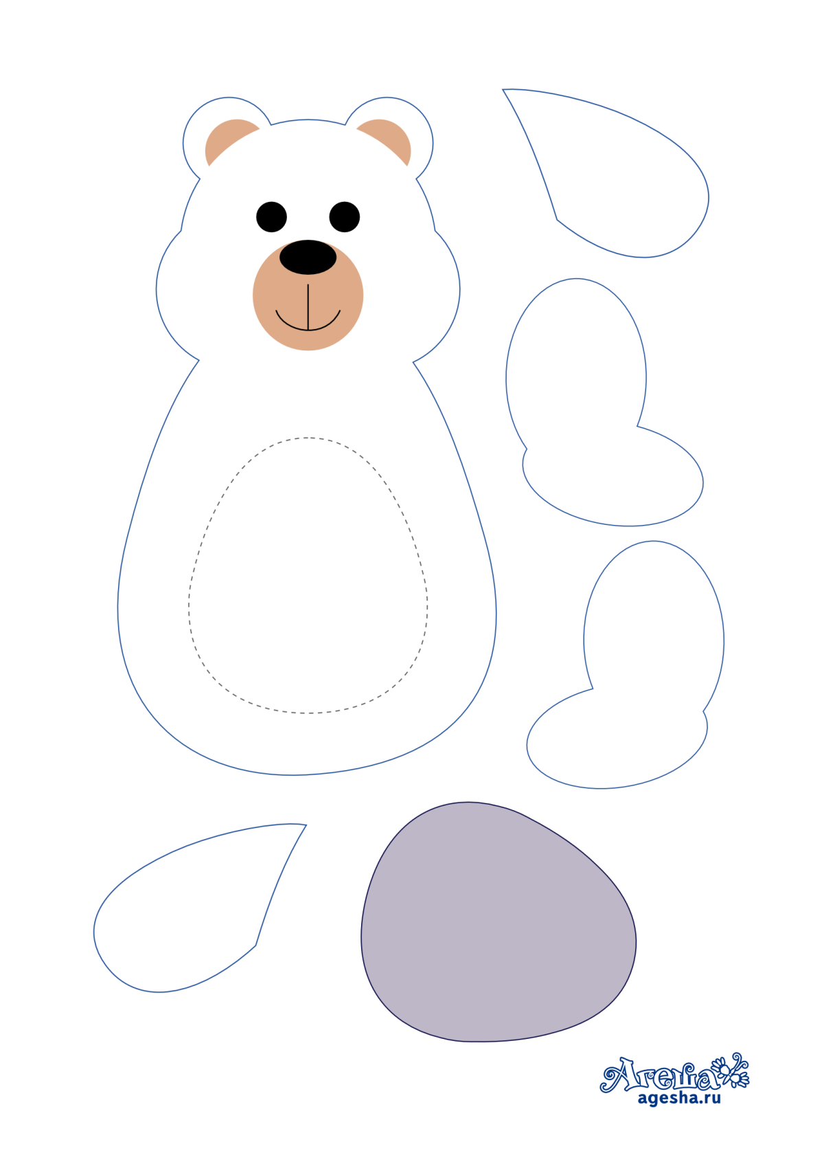 Аппликация медведь