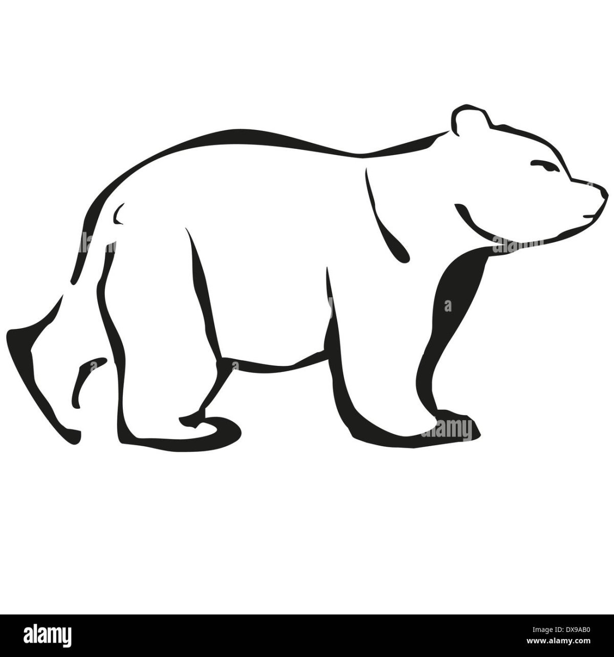 Белый Медвежонок трафарет