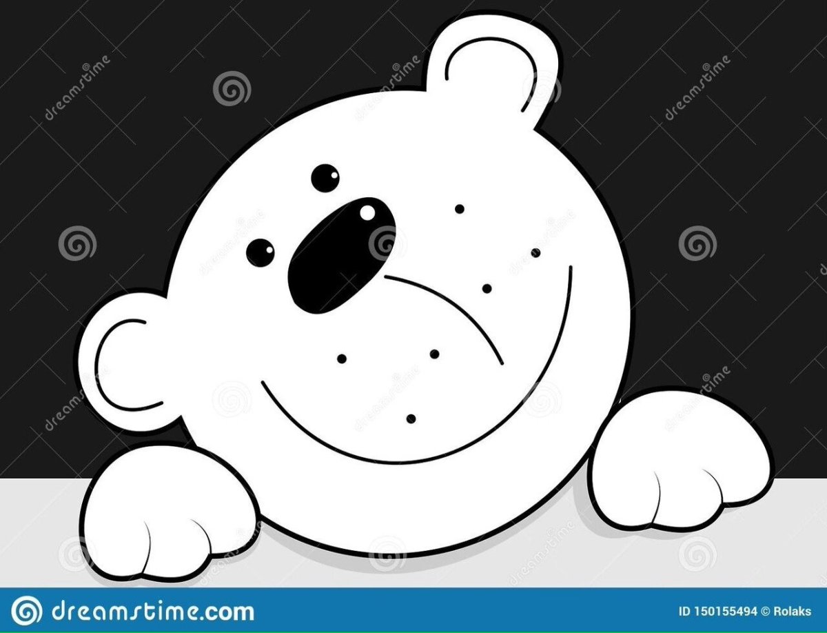 Мишка трафарет на окно