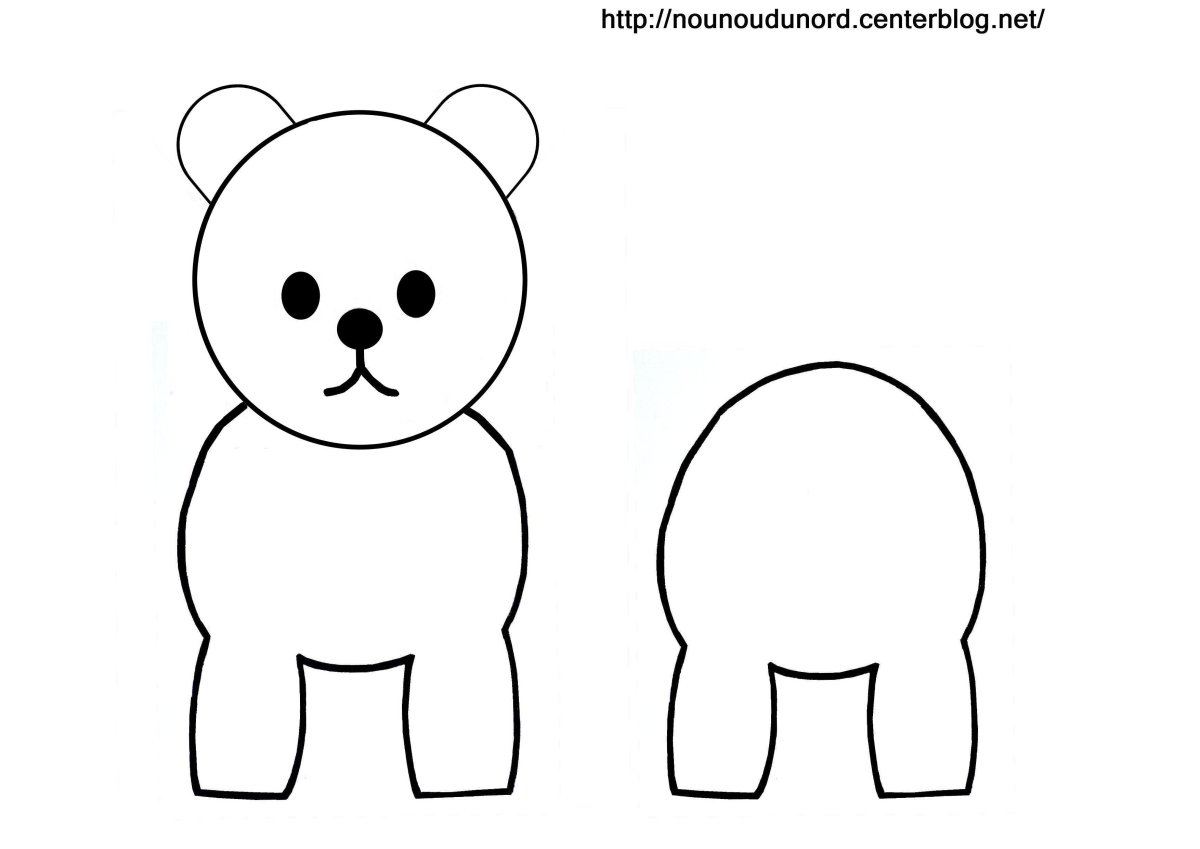 Белый мишка шаблон для аппликации