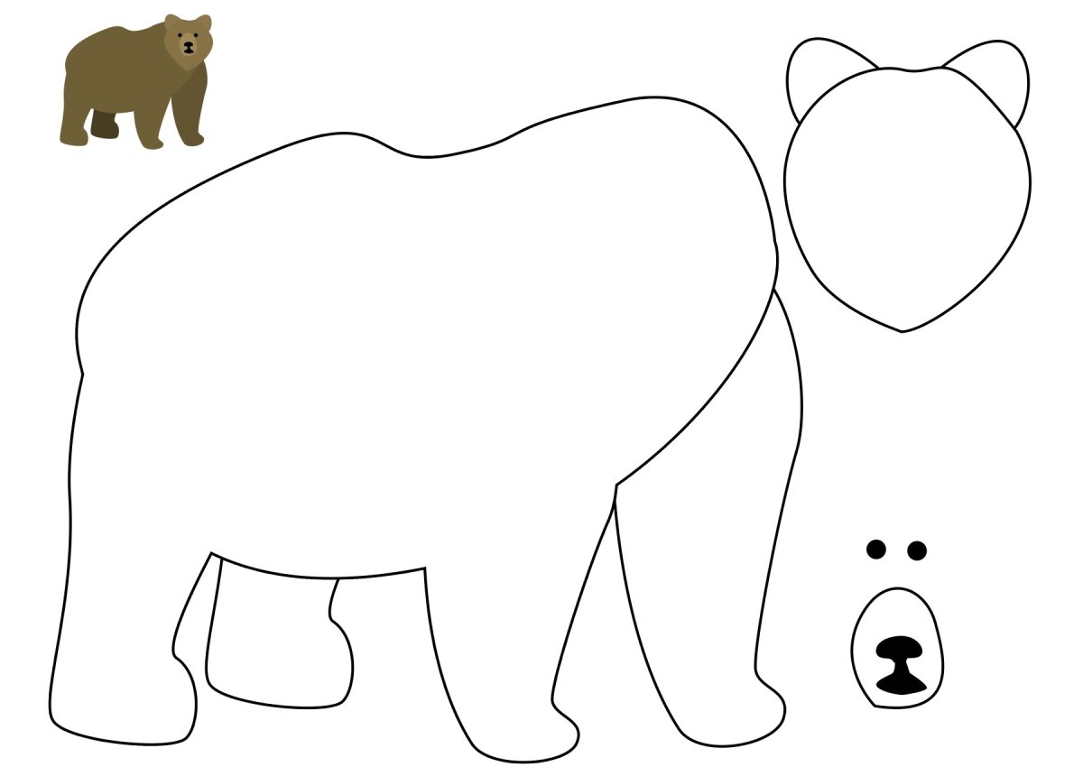 Аппликация бурый медведь