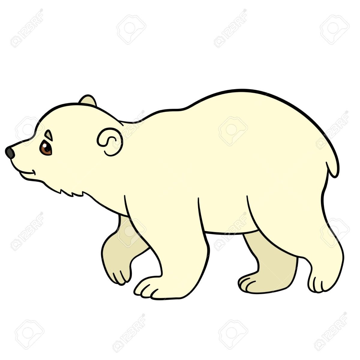 Силуэт белого медведя для детей