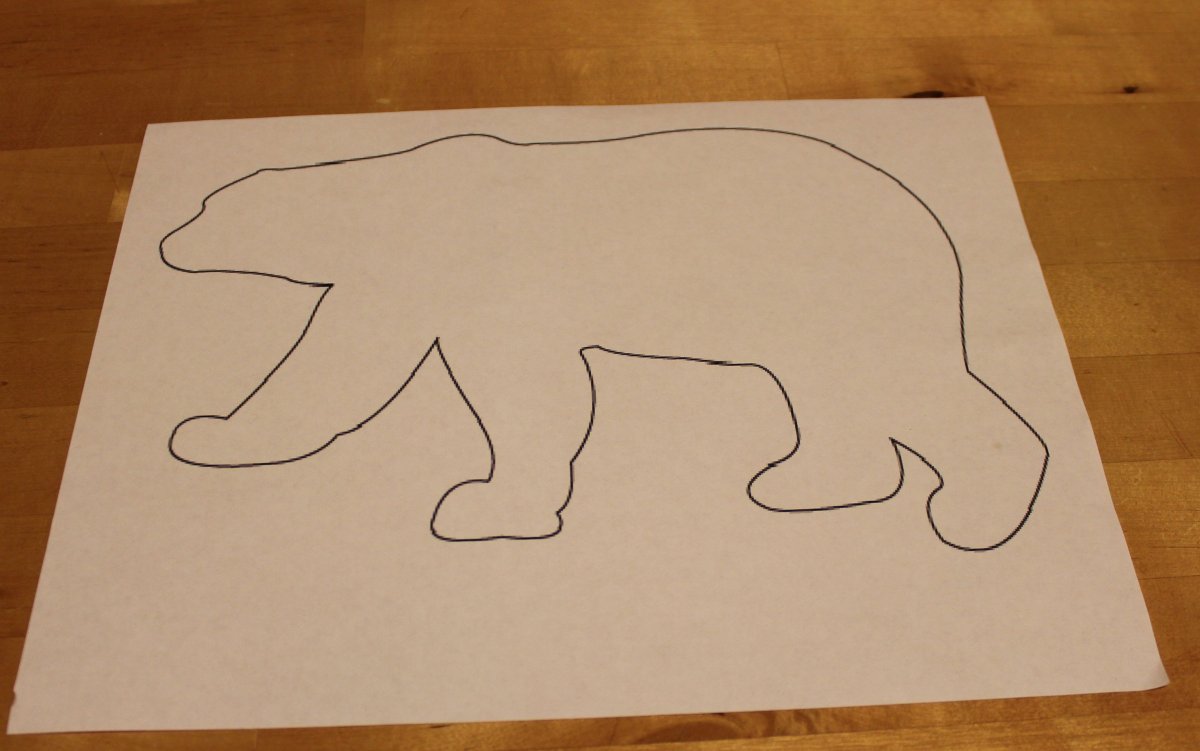 Трафарет белого медведя для дошкольников