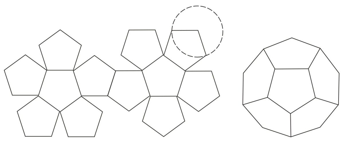 Додекаэдр развертка для склеивания а4 с размерами