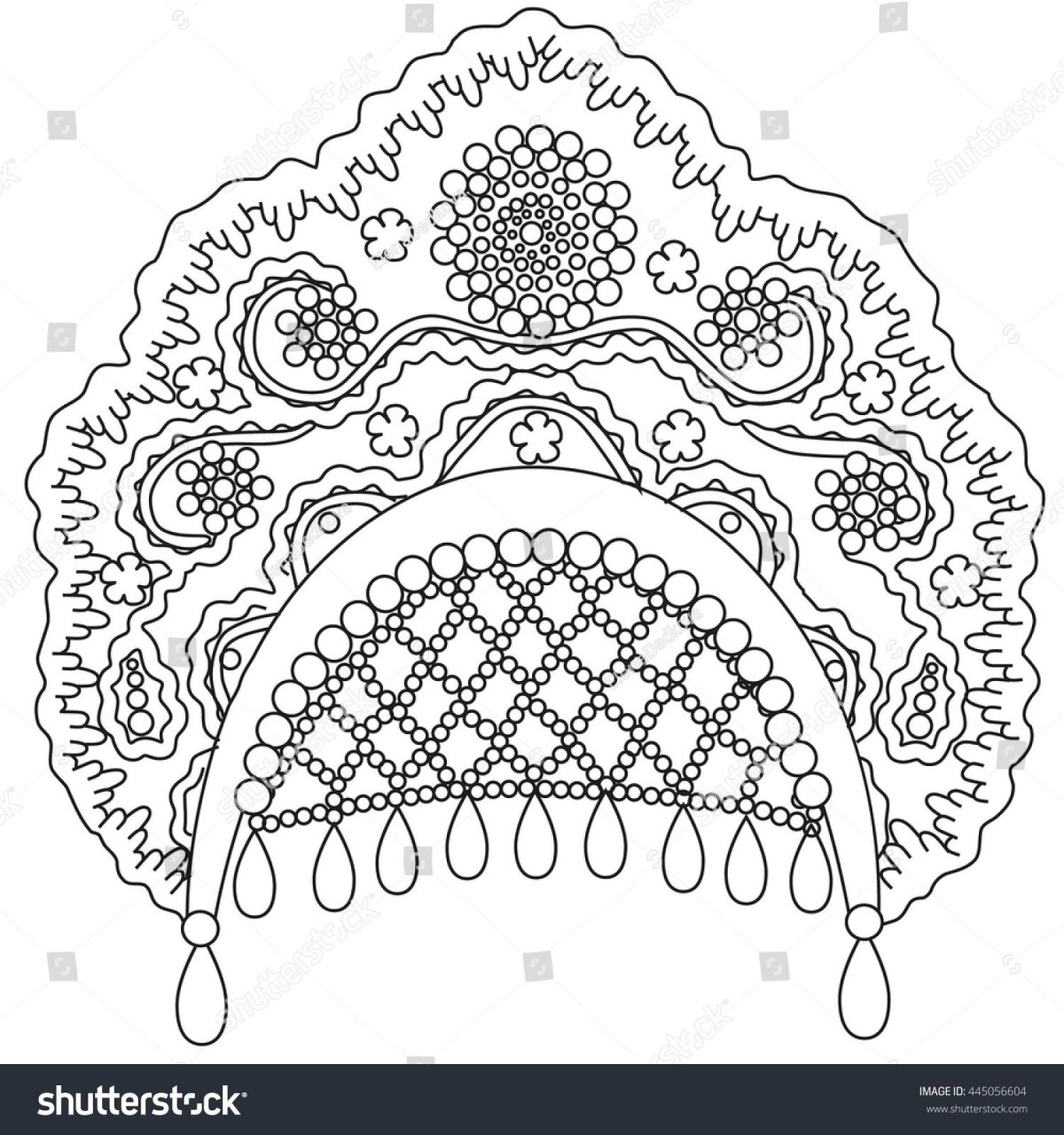 Кокошник раскраска