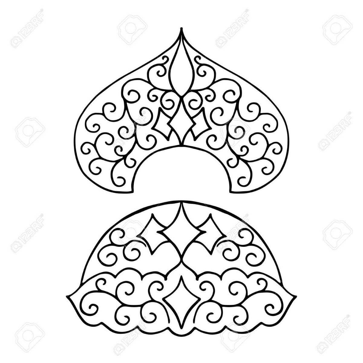 Кокошник раскраска