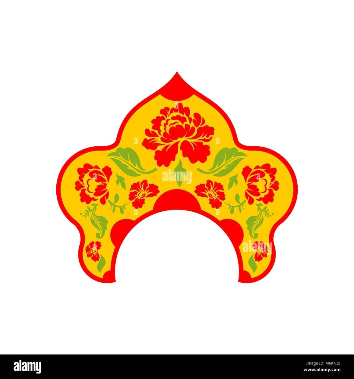 Кокошник на Масленицу трафарет