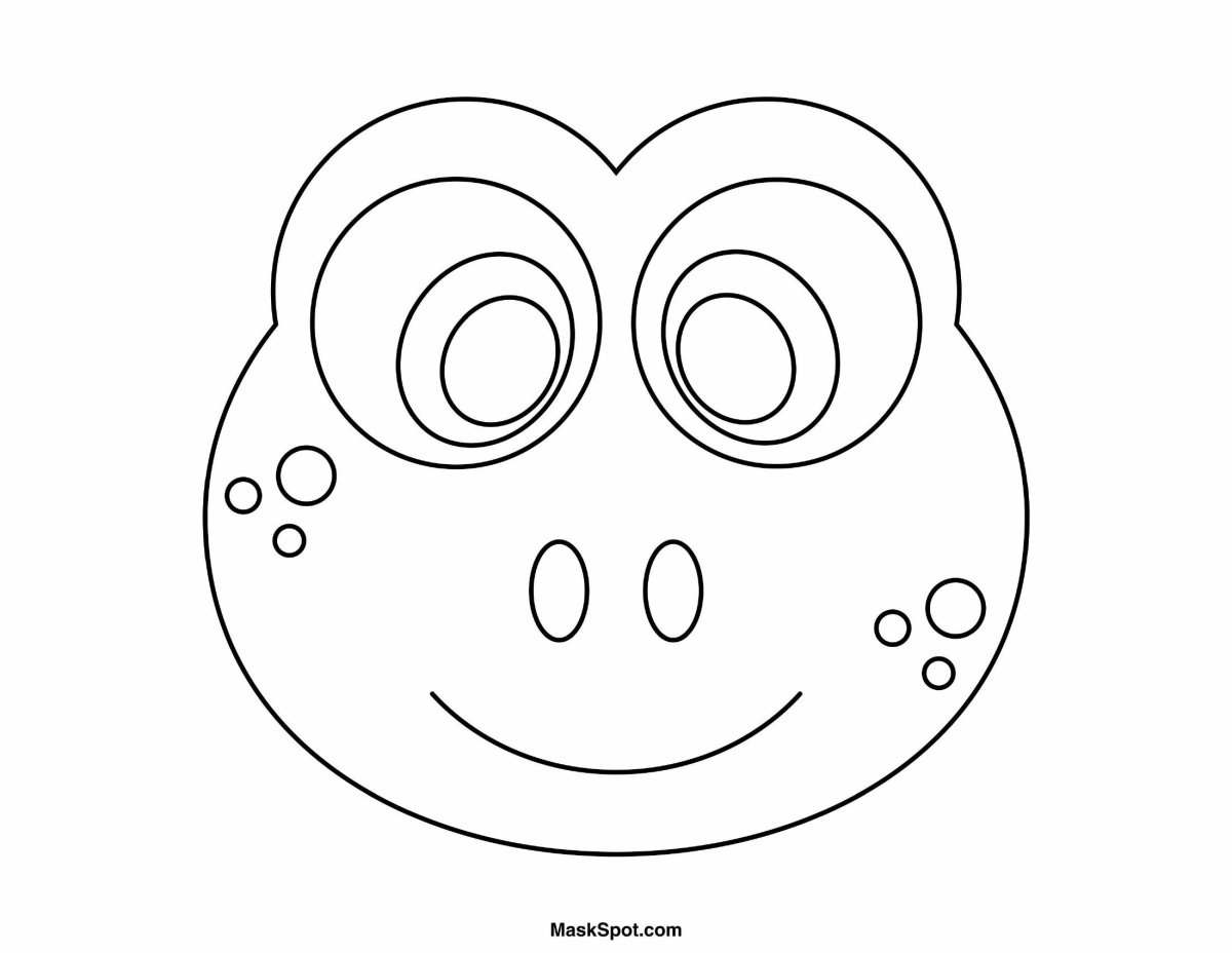 Раскраска маска лягушки для детей