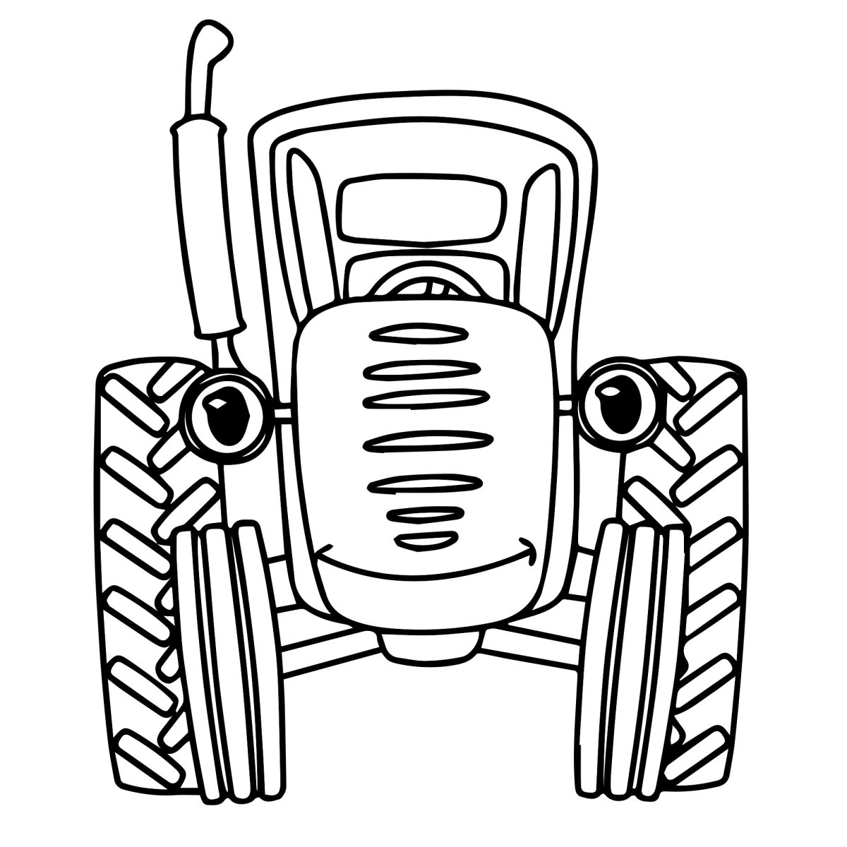 Синий трактор спереди