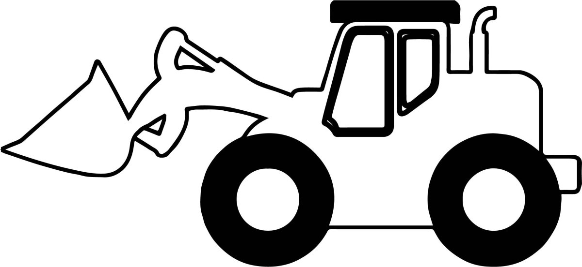 Синий трактор и бульдозер раскраска