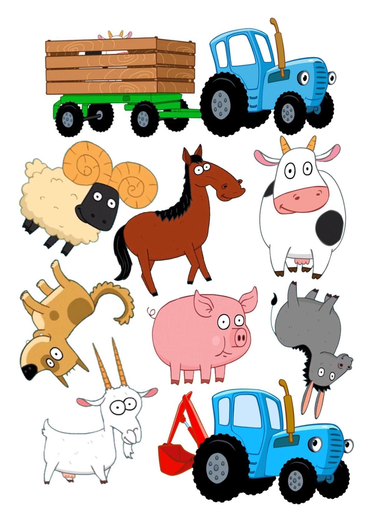 Раскраска трактор по точкам