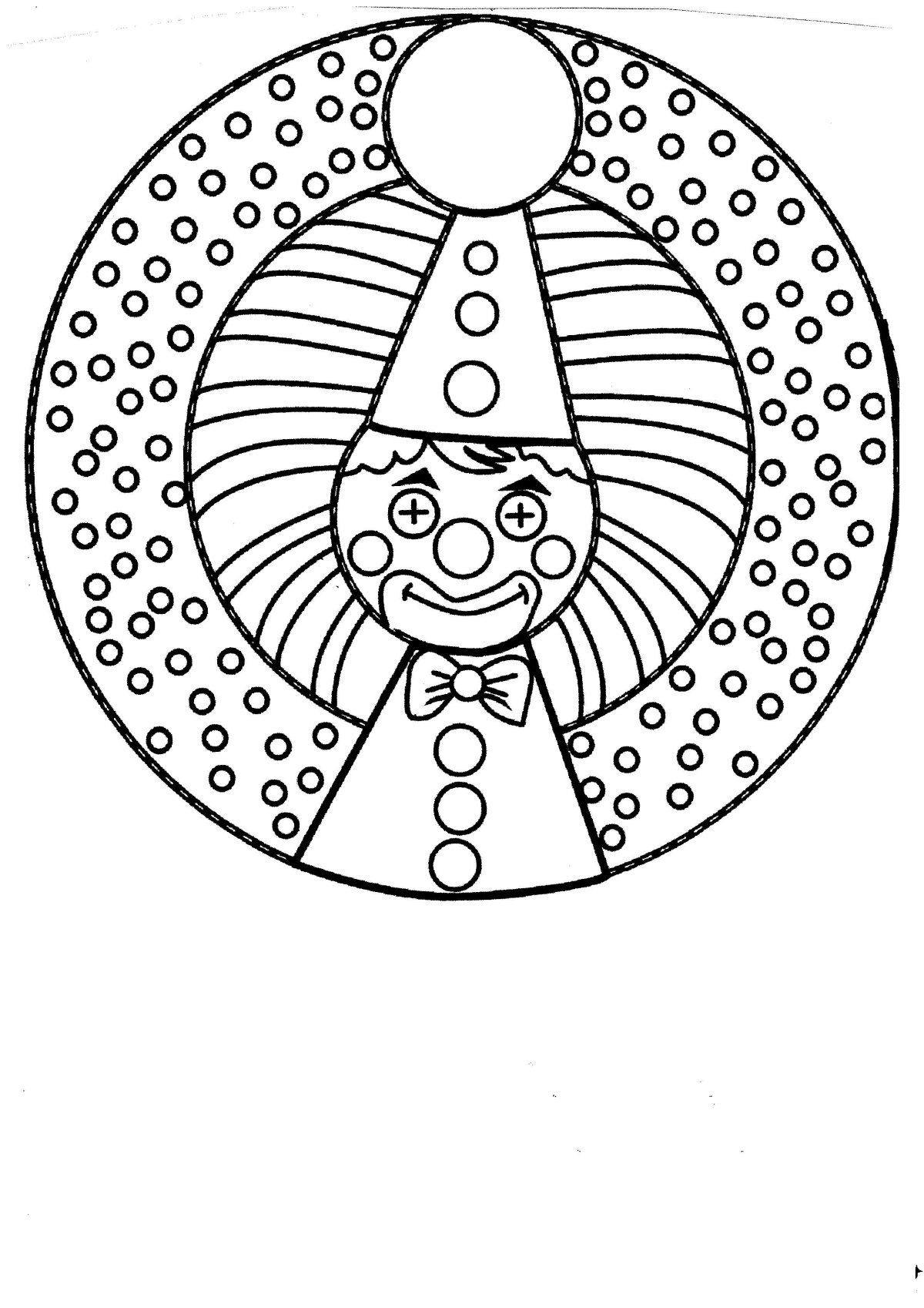 Клоун раскраска
