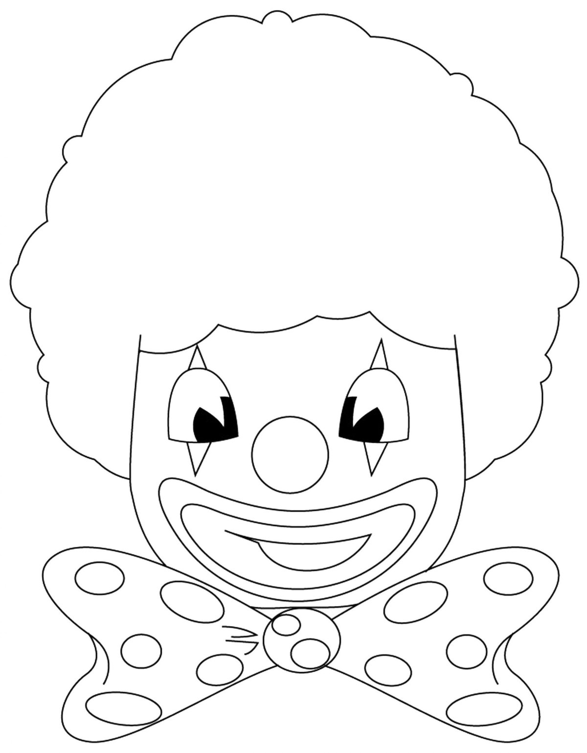 Трафарет клоуна для аппликации