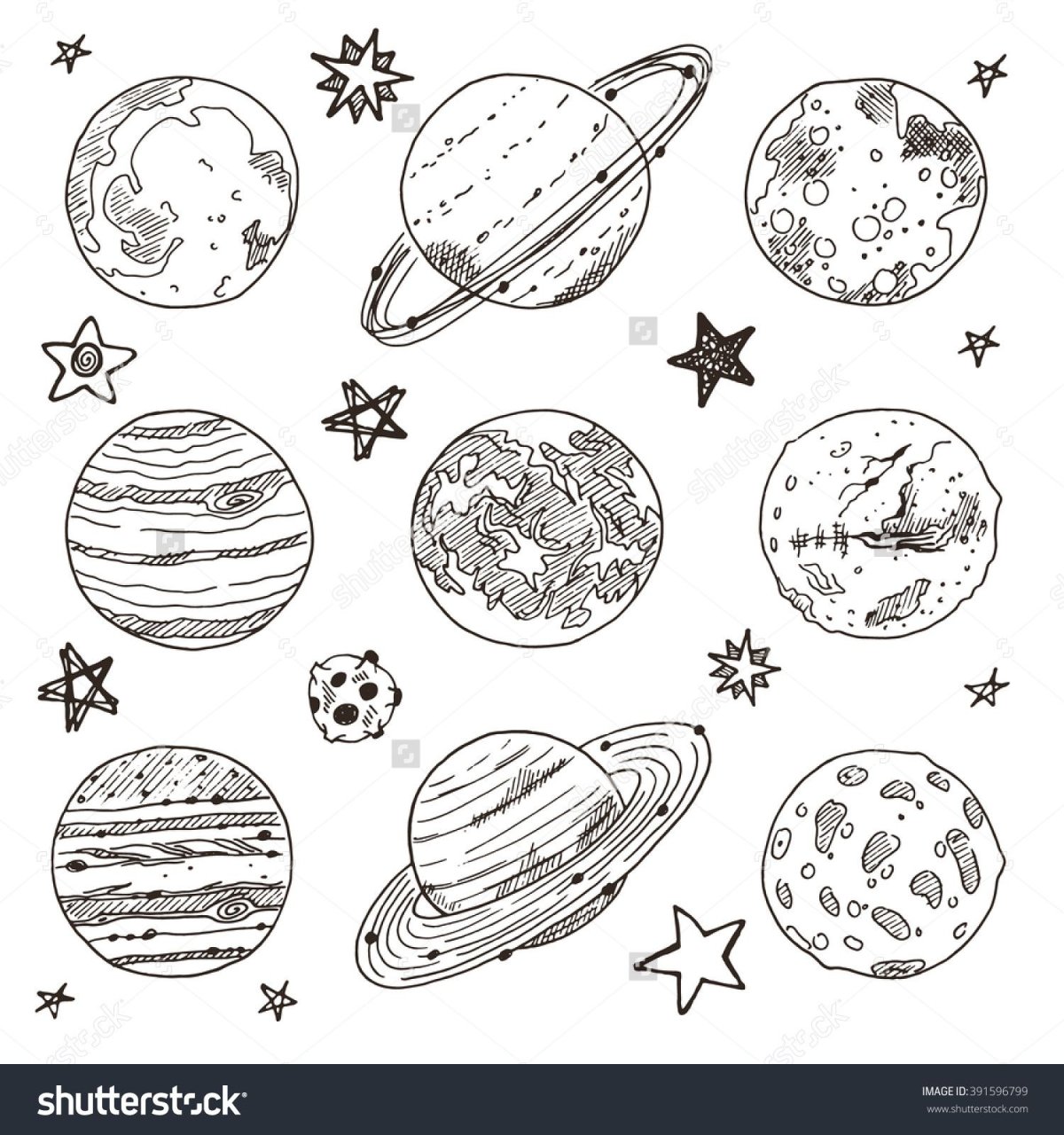 Раскраска. В космосе