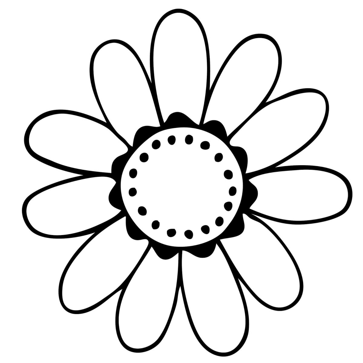 Трафарет цветка Ромашка