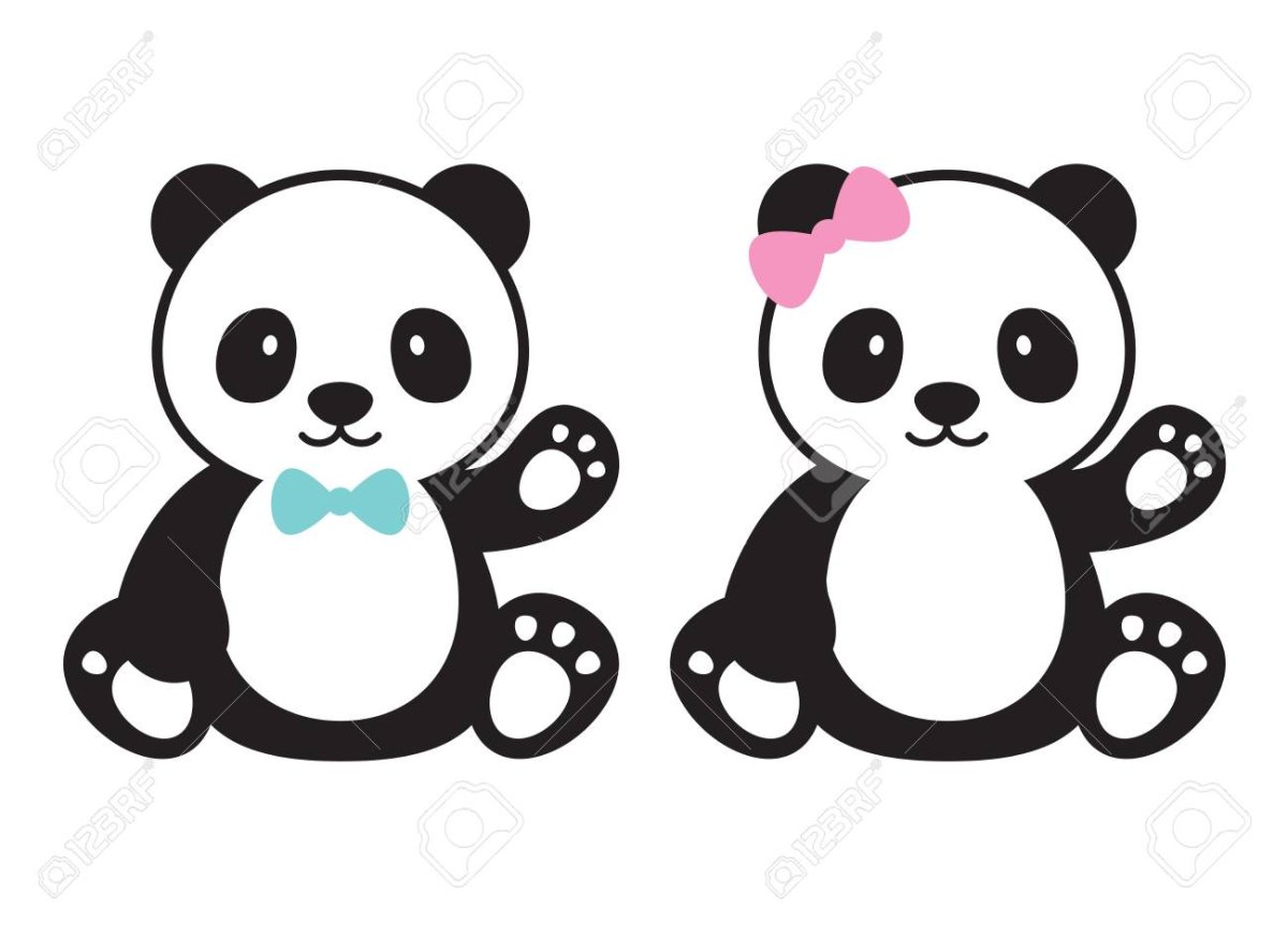 Силуэт панды для вырезания