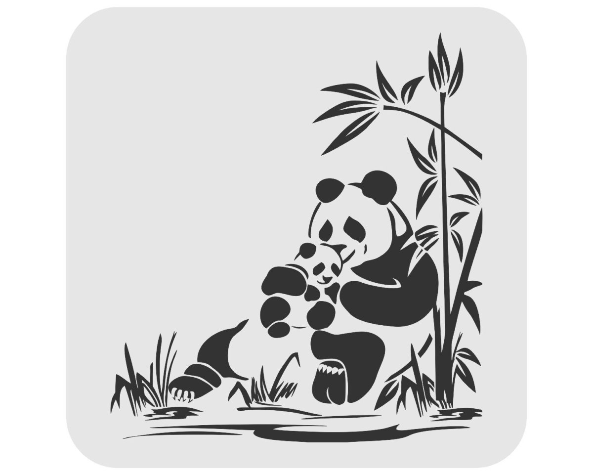 Панда контурный рисунок