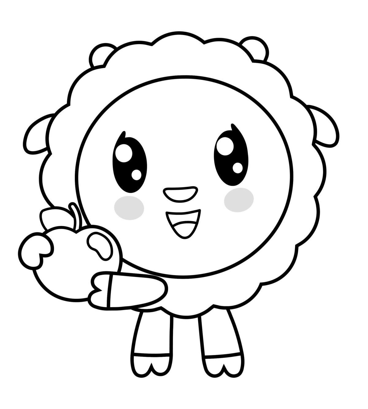 Пандочка Малышарики раскраска