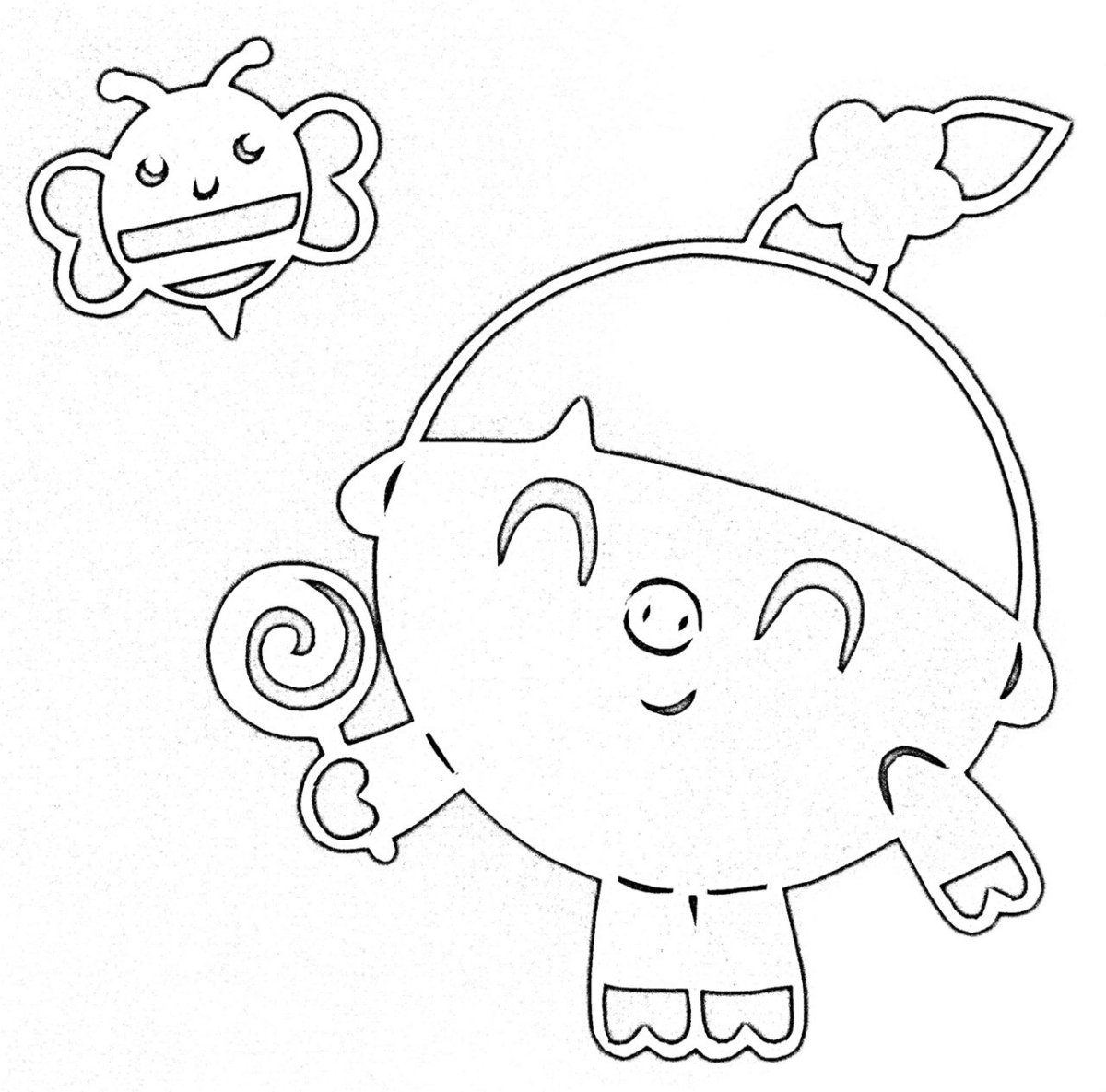 Раскраска Малышарики Нюшенька