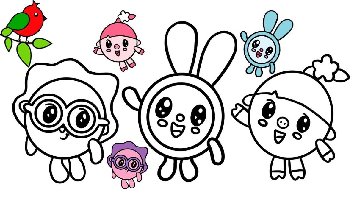 Раскраска Малышарики Нюшенька