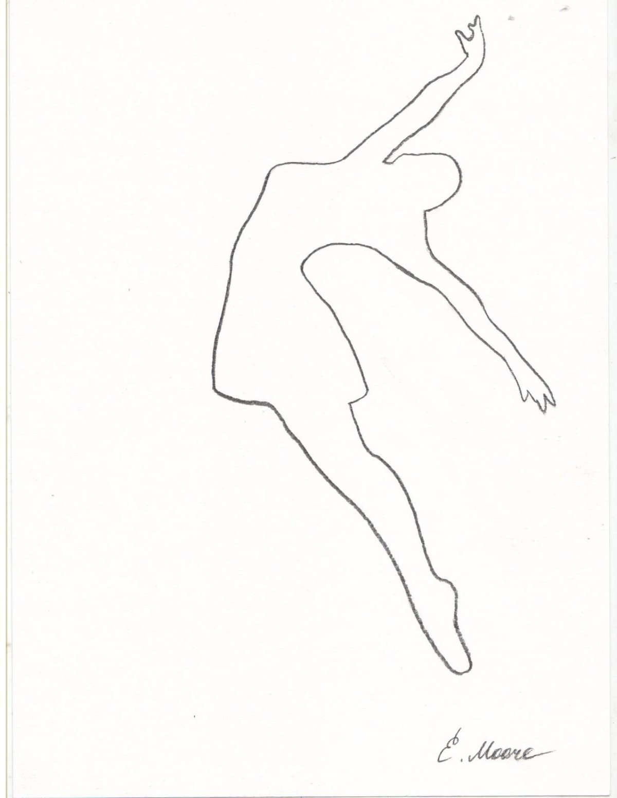 Балерина контурный рисунок