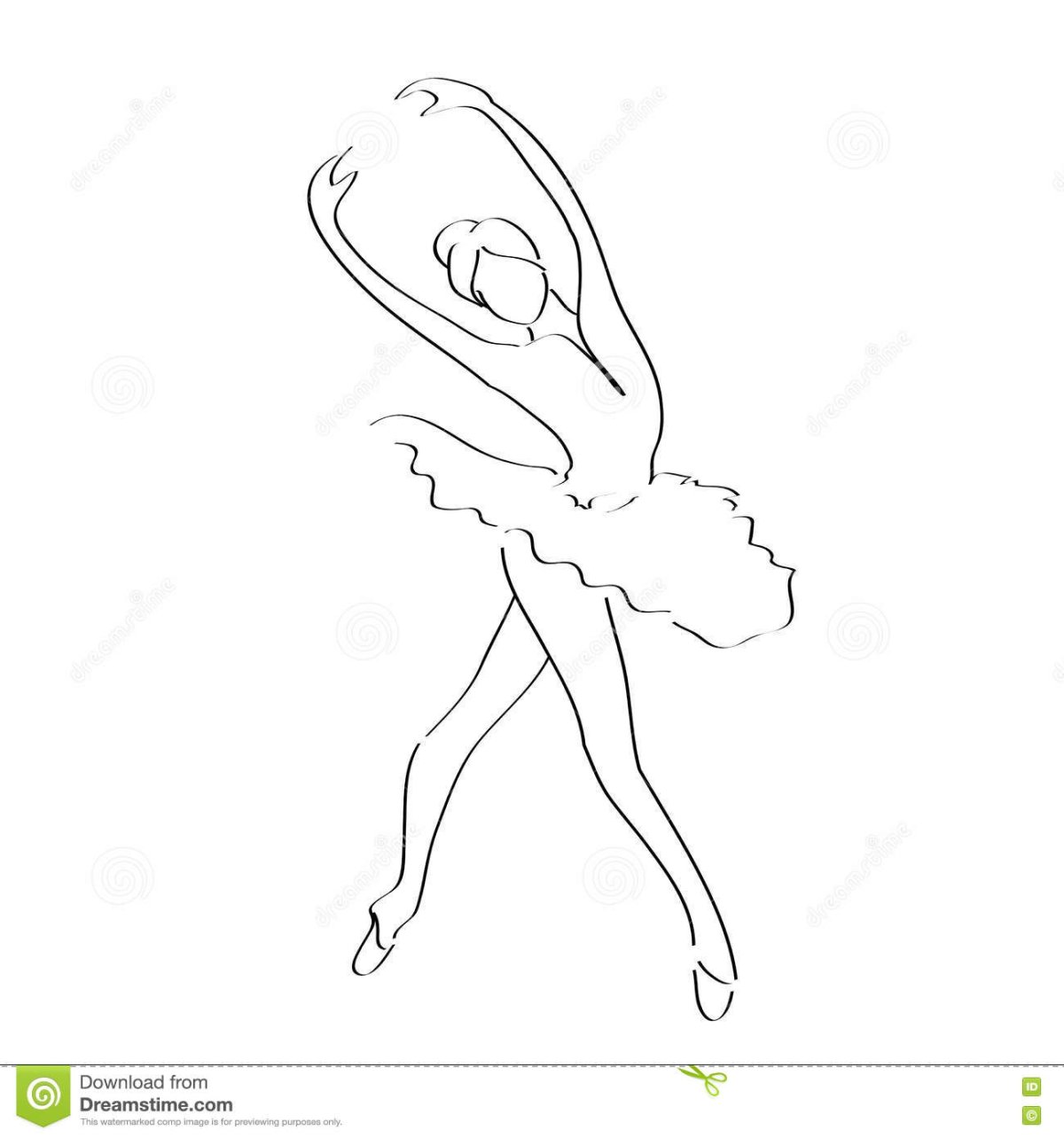 Силуэт балерины карандашом